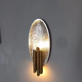 Złoto srebrny kinkiet przy lustrze MULI GOLD BLACK